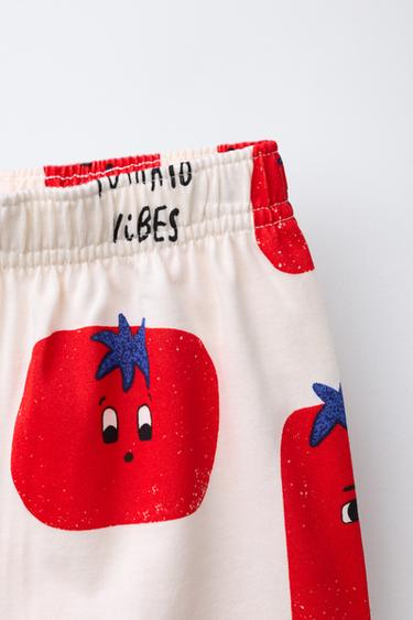 ENSEMBLE DE JOGGING T-SHIRT ET BERMUDA TOMATES - Bleu de Zara - Image 3