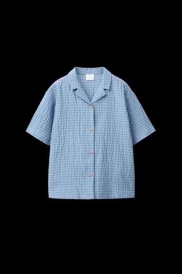 6-14 JAHRE/ SCHLAFANZUGHEMD UND BERMUDA MIT KAROMUSTER - Blau von Zara