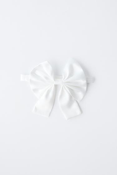 NŒUD PAPILLON AVEC NŒUD SATINÉ - Blanc de Zara - Image 3