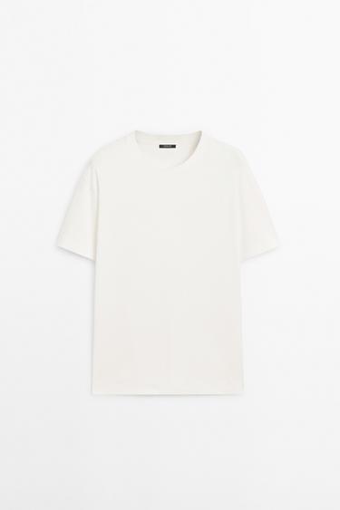 Zara 100% cotton short sleeve T-shirt - Ecru