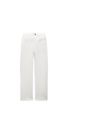 DOUBLE-WAIST LINEN BLEND TROUSERS