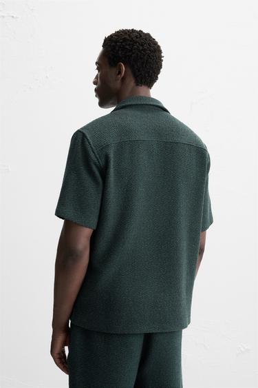 CHEMISE RELAXED FIT STRUCTURÉE - Bleu / Vert de Zara - Image 2