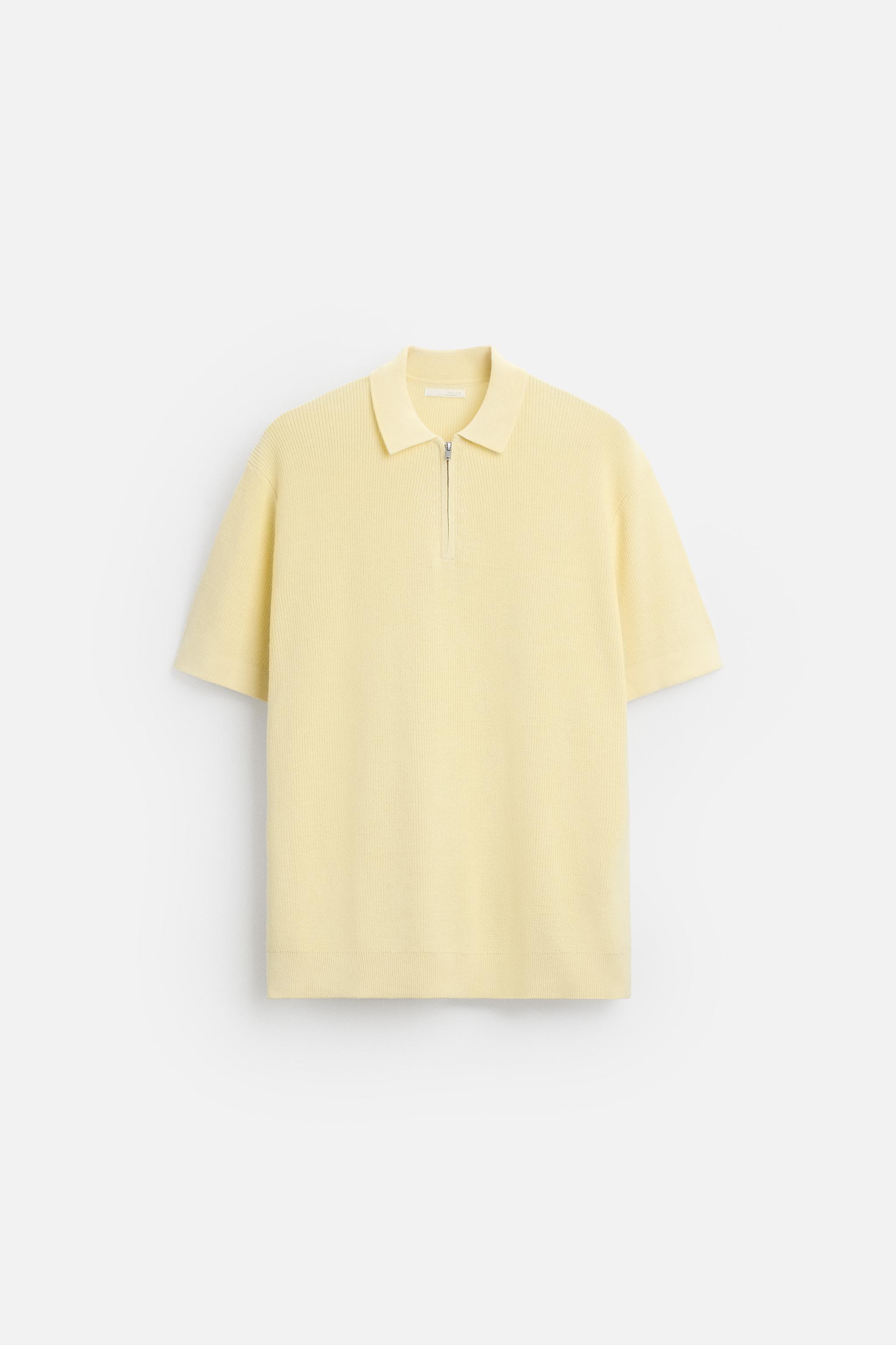 PURL KNIT ZIPPER POLO SHIRT - Ecru | ZARA United States