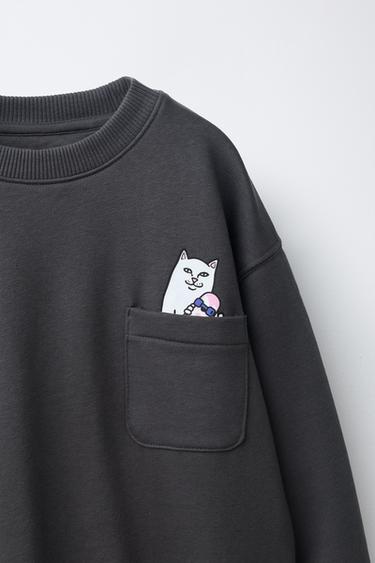 RIPNDIP © X ZARA KIDS LOGO SWEATSHIRT - Anthracite grey by Zara