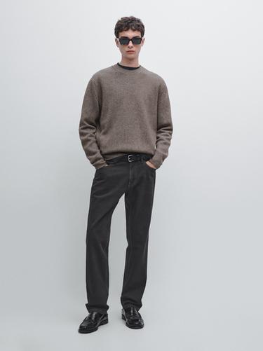 Zara Wool blend crew neck sweater - Mink - Image 0