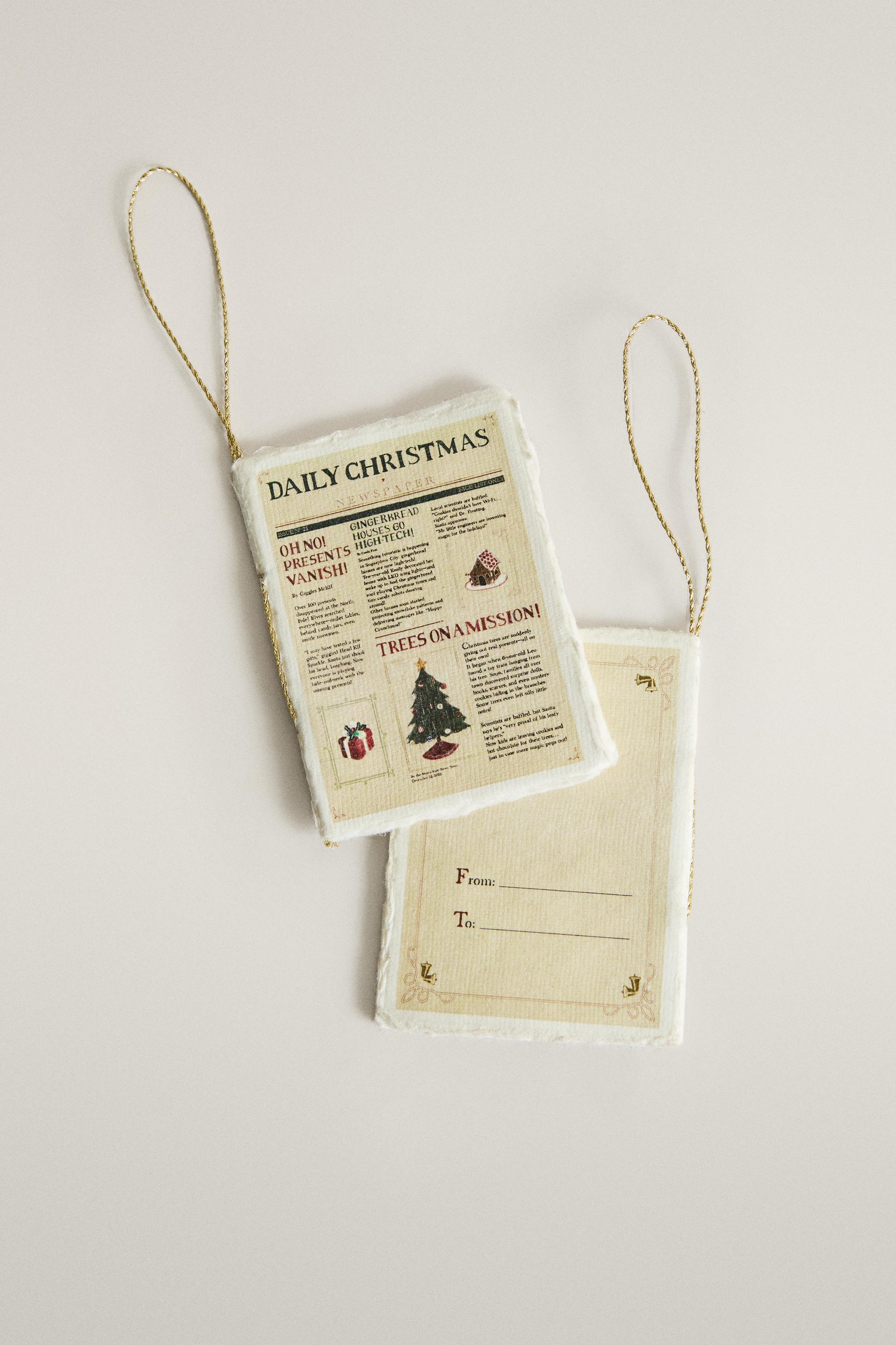 ÉTIQUETTES CADEAUX NOËL JOURNAL (LOT DE 4)