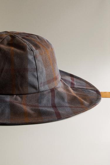 CHILDREN'S TARTAN CHECK HAT - Brown-Blue by Zara - Image 3