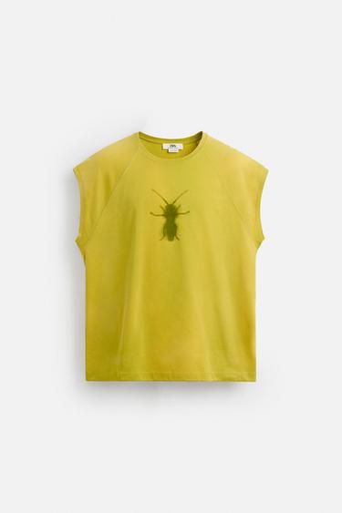 تيشرت TANK RELAXED FIT - ليموني فاتح الخاص بـ Zara