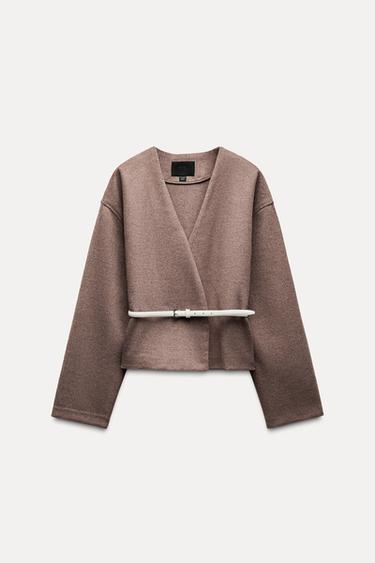 ЖАКЕТ SOFT З РЕМЕНЕМ - Світлий колір засмаги Zara