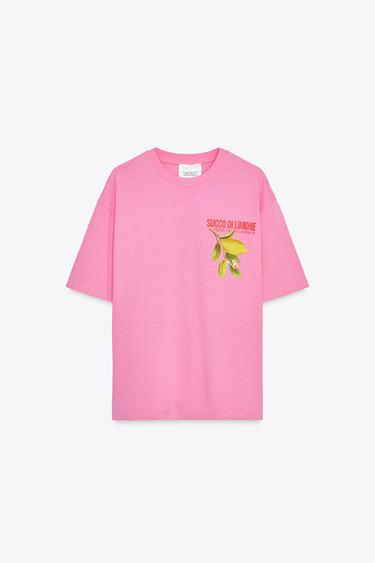 LEMON PRINT T-SHIRT - Fuchsia by Zara