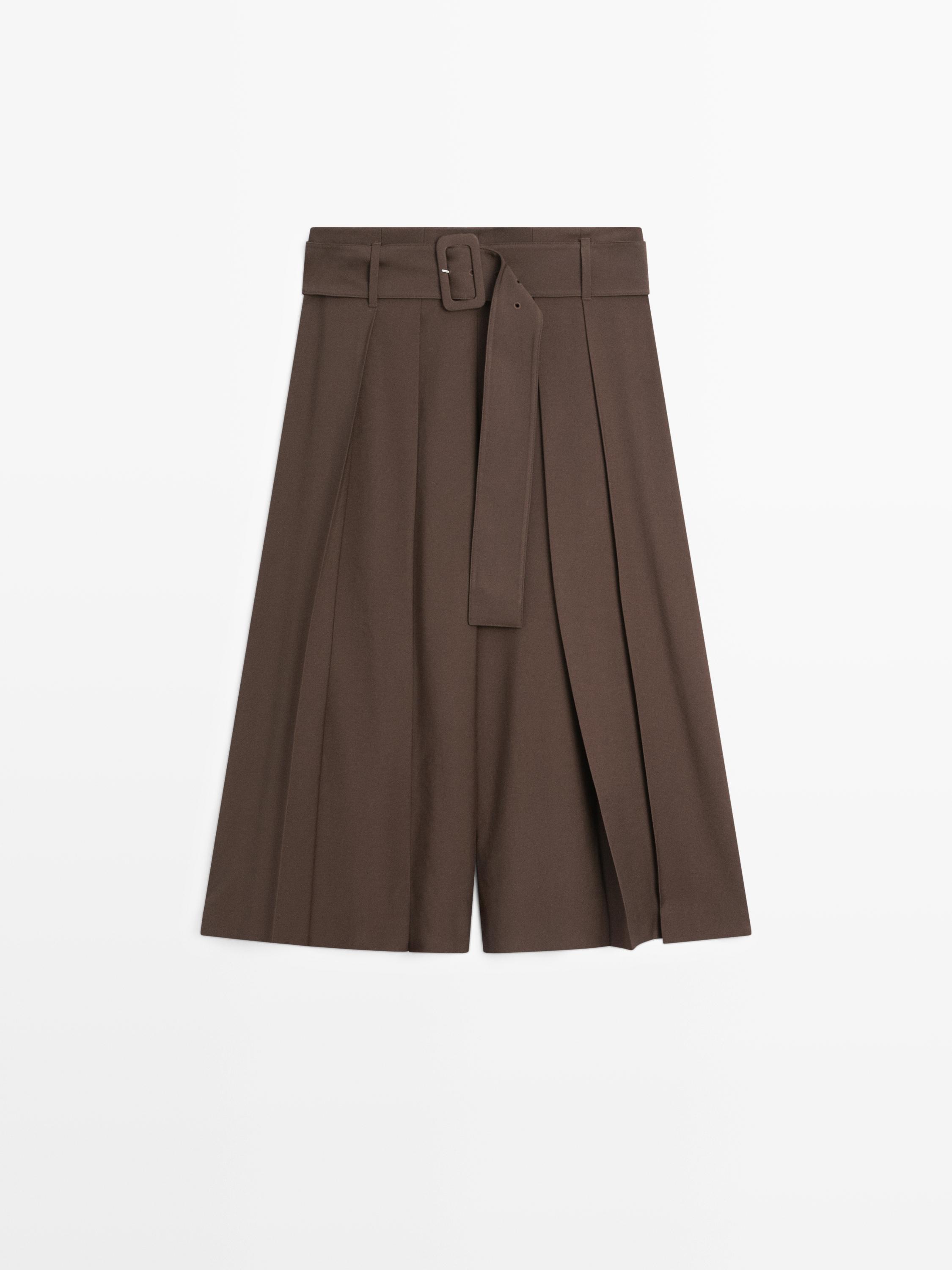 Jupe-culotte midi plissée