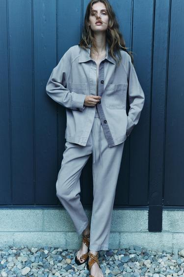 PANTALÓN JOGGER PIJAMERO ZW COLLECTION - Azul claro de Zara - Imagen 0