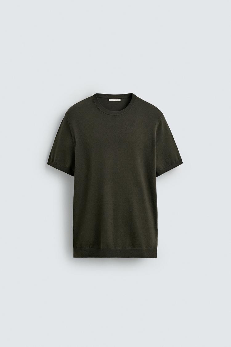 ZARA BASIC REGULAR FIT KNIT T-SHIRT
