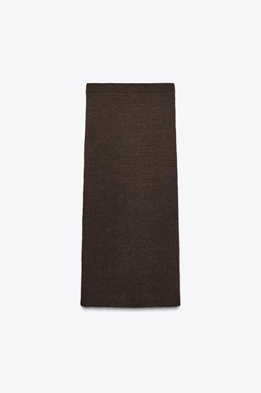 TEXTURED KNIT MAXI SKIRT - Chocolate by Zara - Image 7