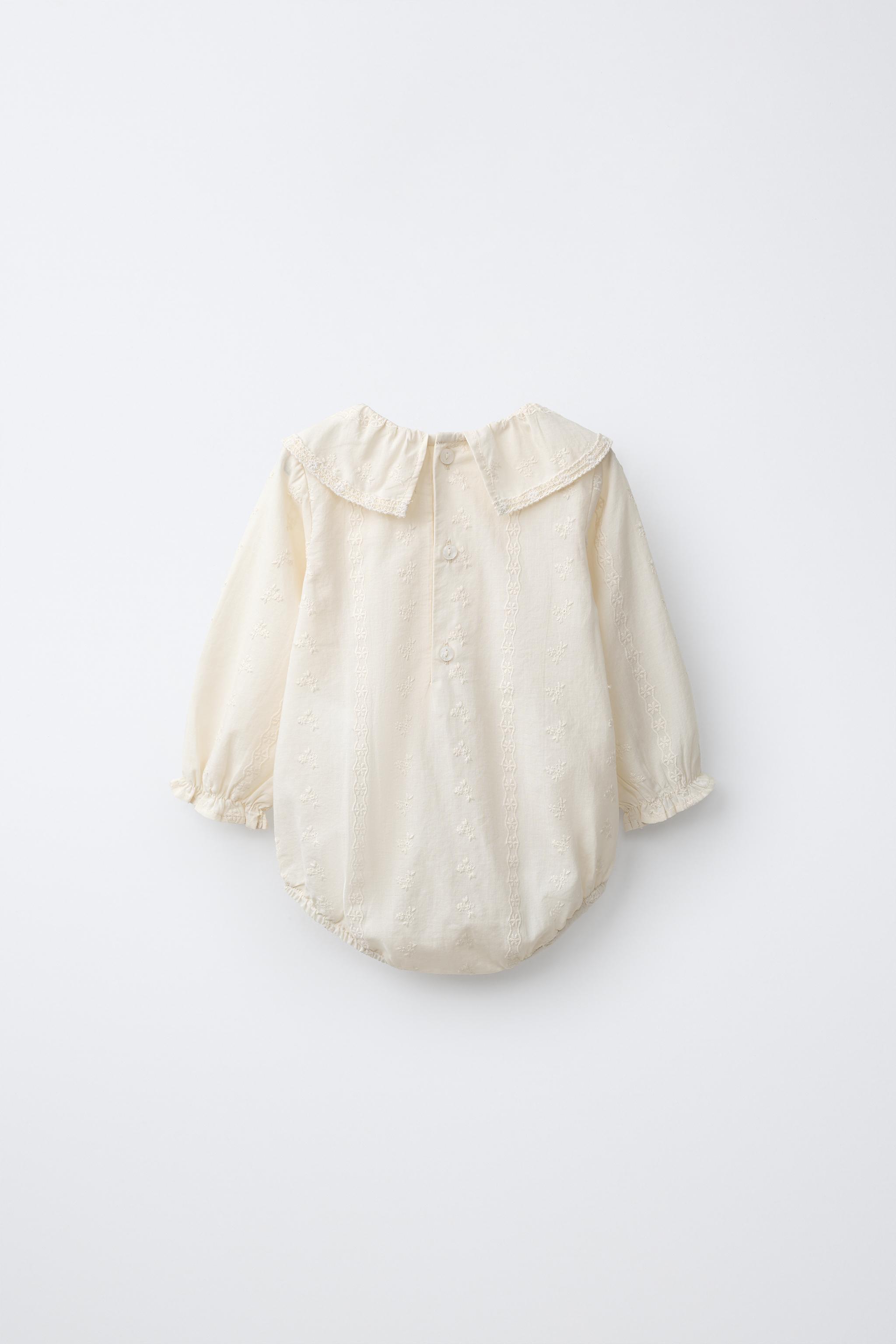 EMBROIDERED BODYSUIT — Ecru