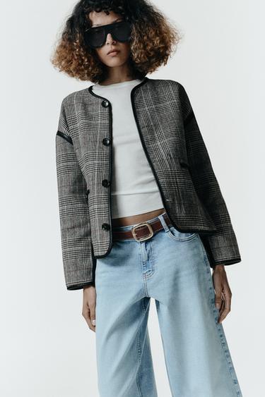 CHAQUETA REVERSIBLE VIVOS EFECTO PIEL - Gris de Zara