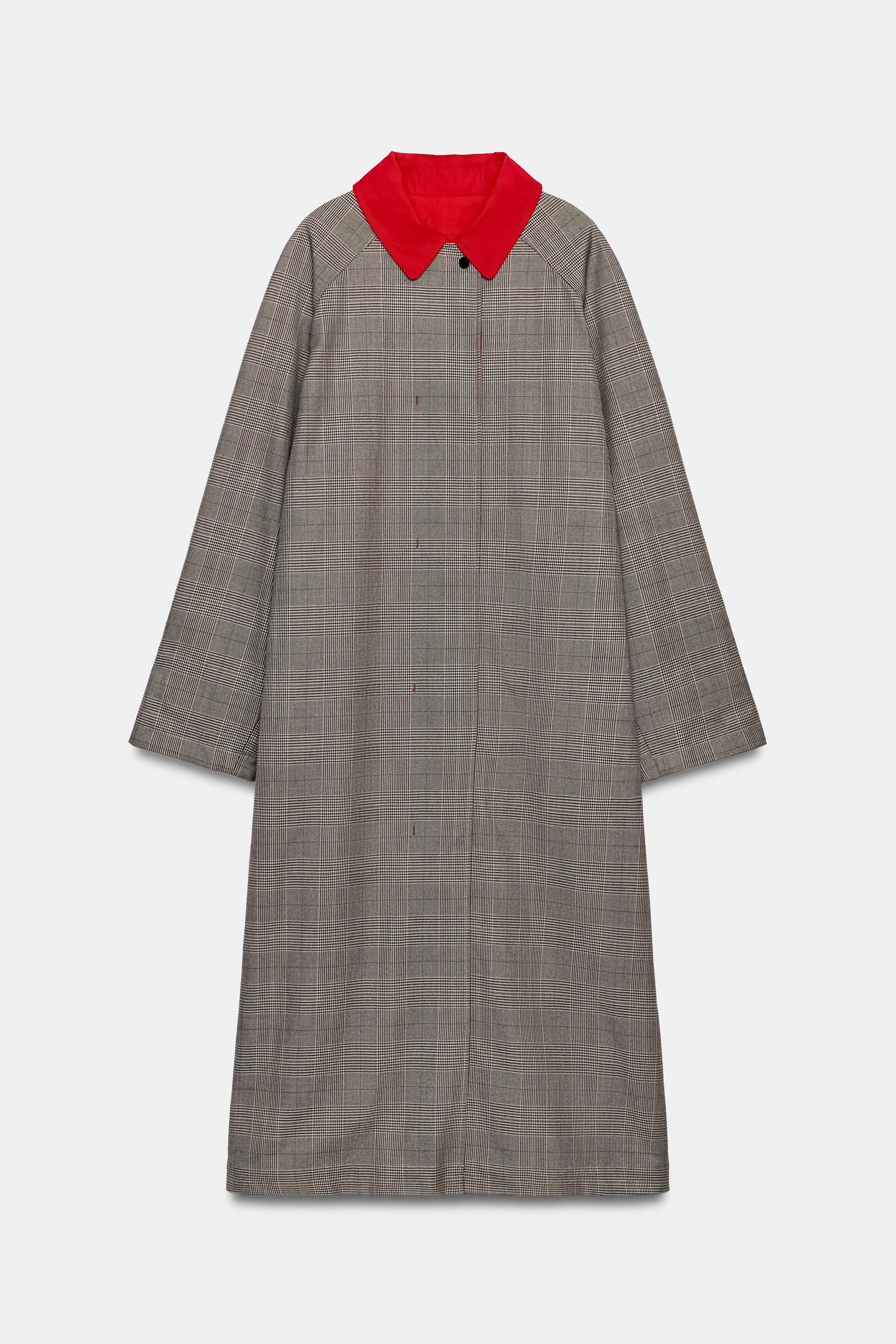 ZW COLLECTION REVERSIBLE LONG PLAID TRENCH COAT