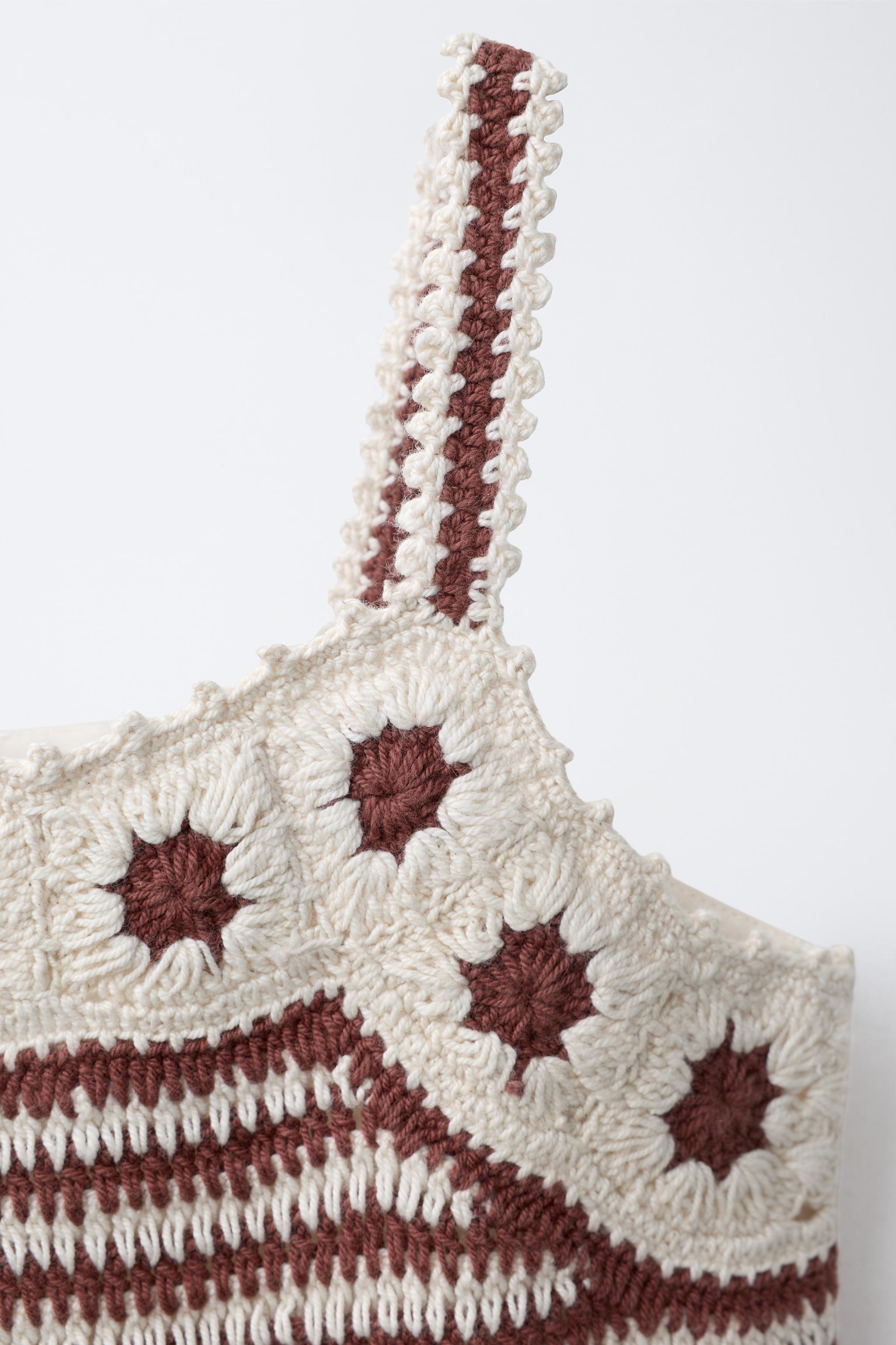 COMBINED CROCHET KNIT TOP