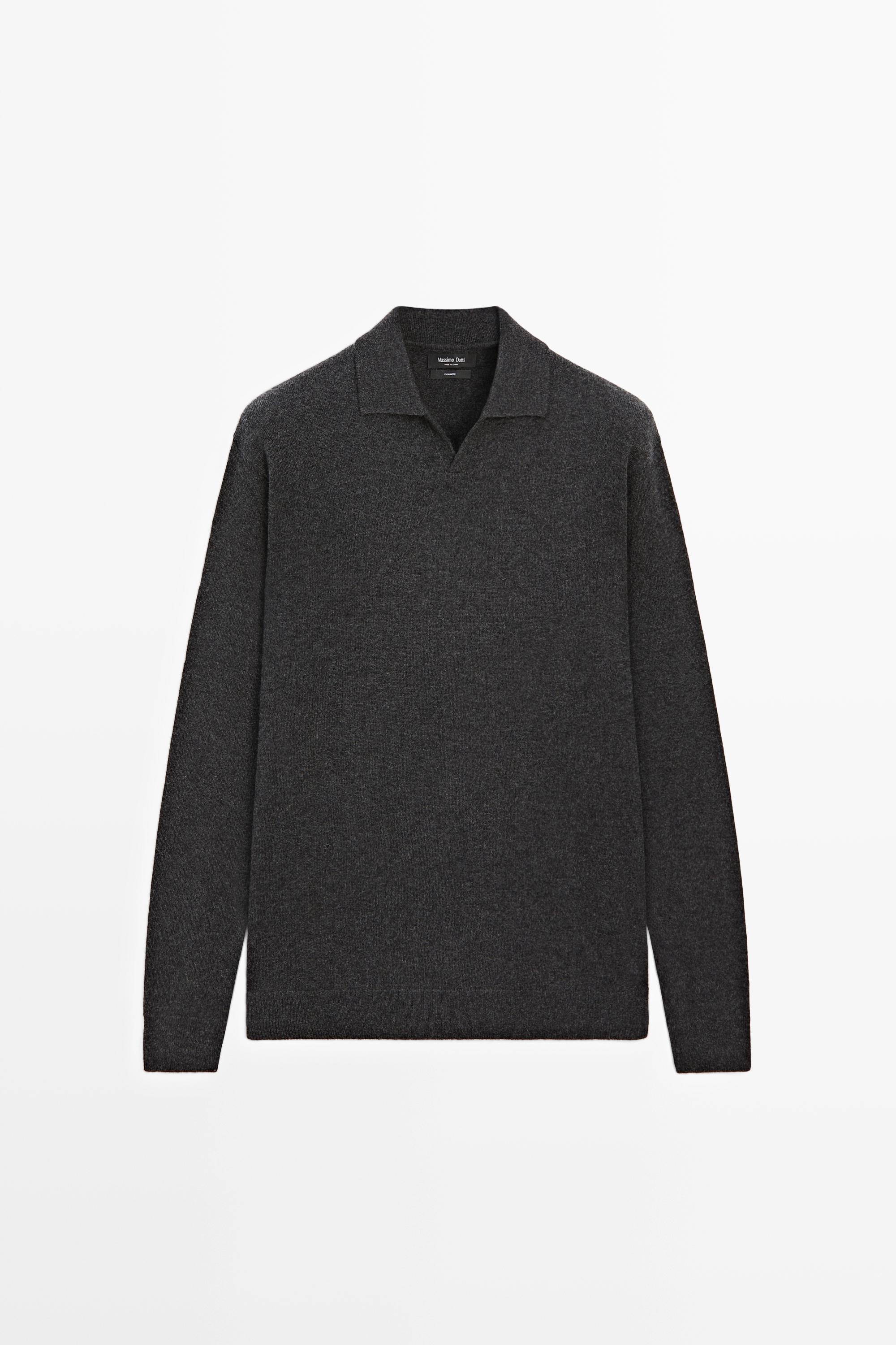 Pull polo en maille 100 % cachemire