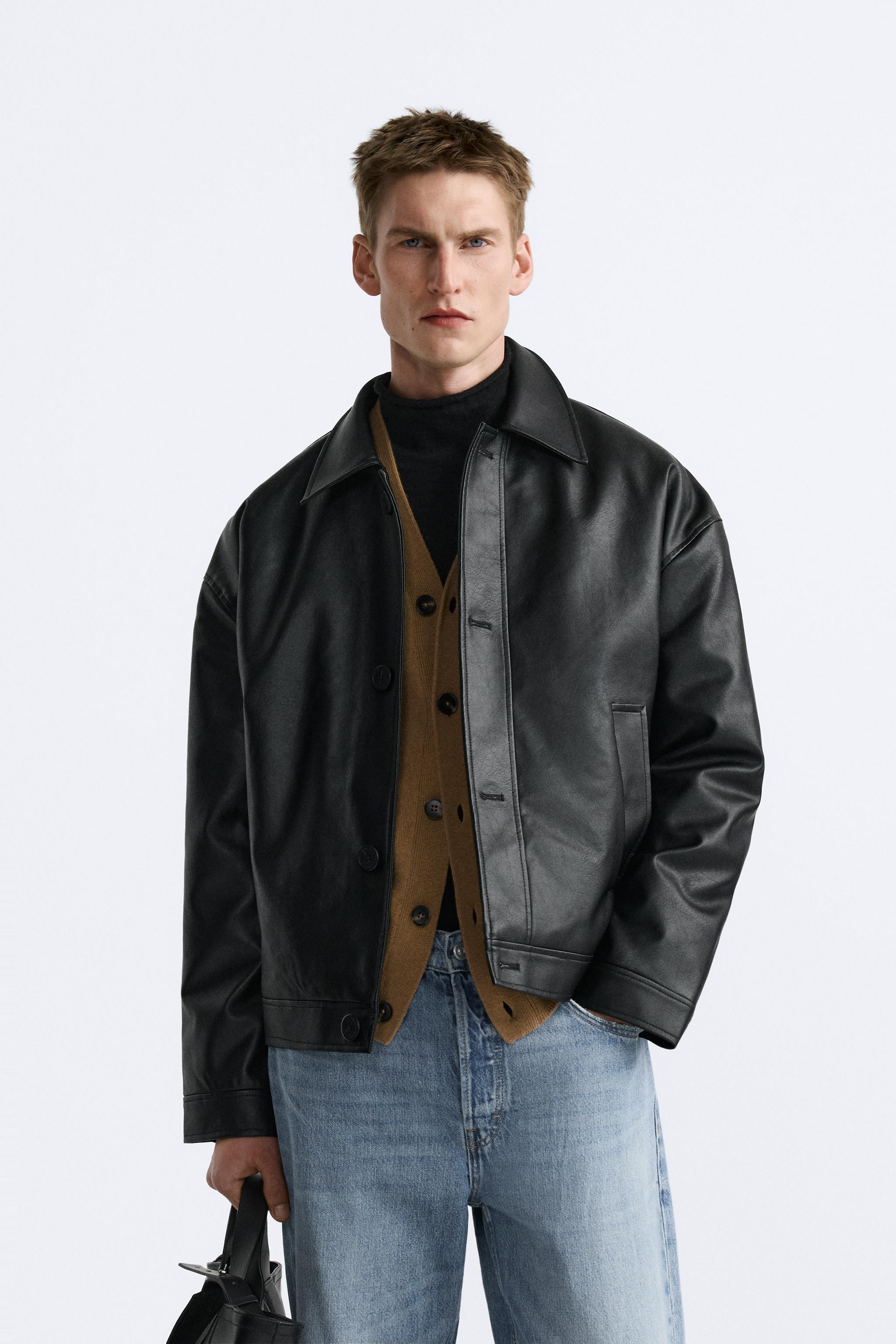 Leather jackets zara store mens