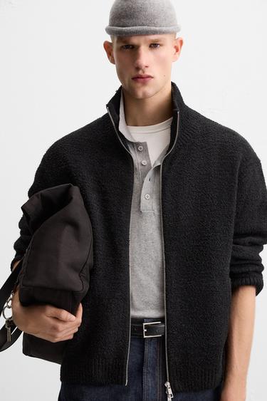 ZIP-UP CARDIGAN - Black by Zara - Image 4