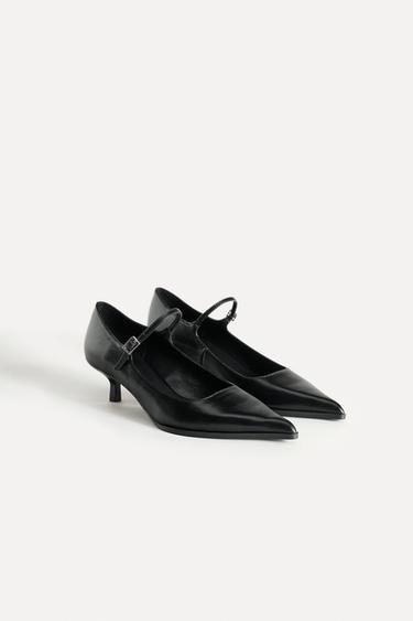 Zara POINTY LEATHER SHOES 50TH ANNIVERSARY - Black