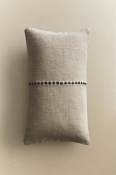 WOVEN CUSHION COVER - Brown by Zara