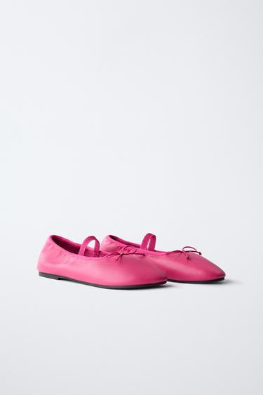 Zara BASIC BALLET FLATS - Magenta
