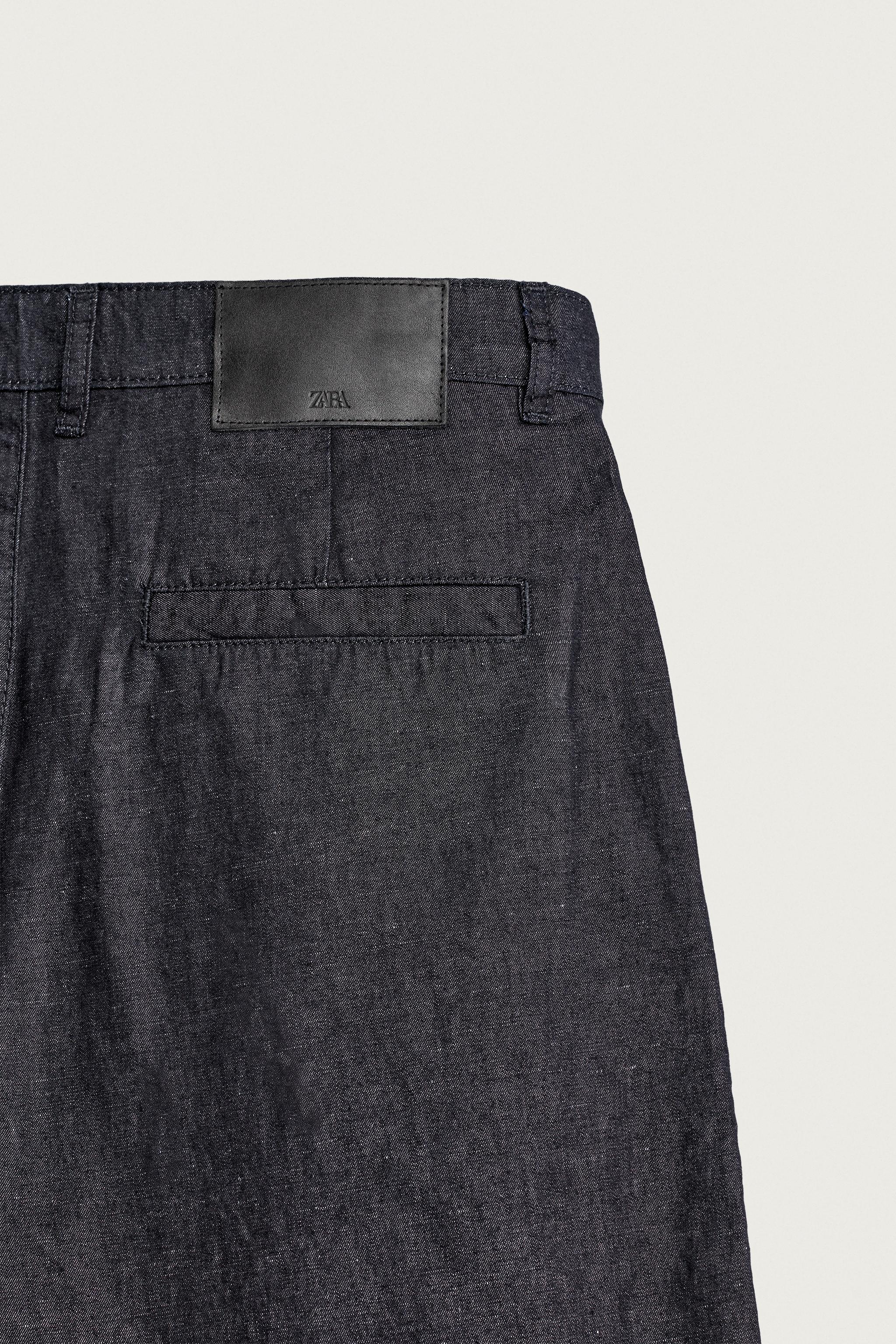 Мужские джинсы Zara LIGHTWEIGHT COTTON-LINEN DENIM CHINO PANTS — фото 8