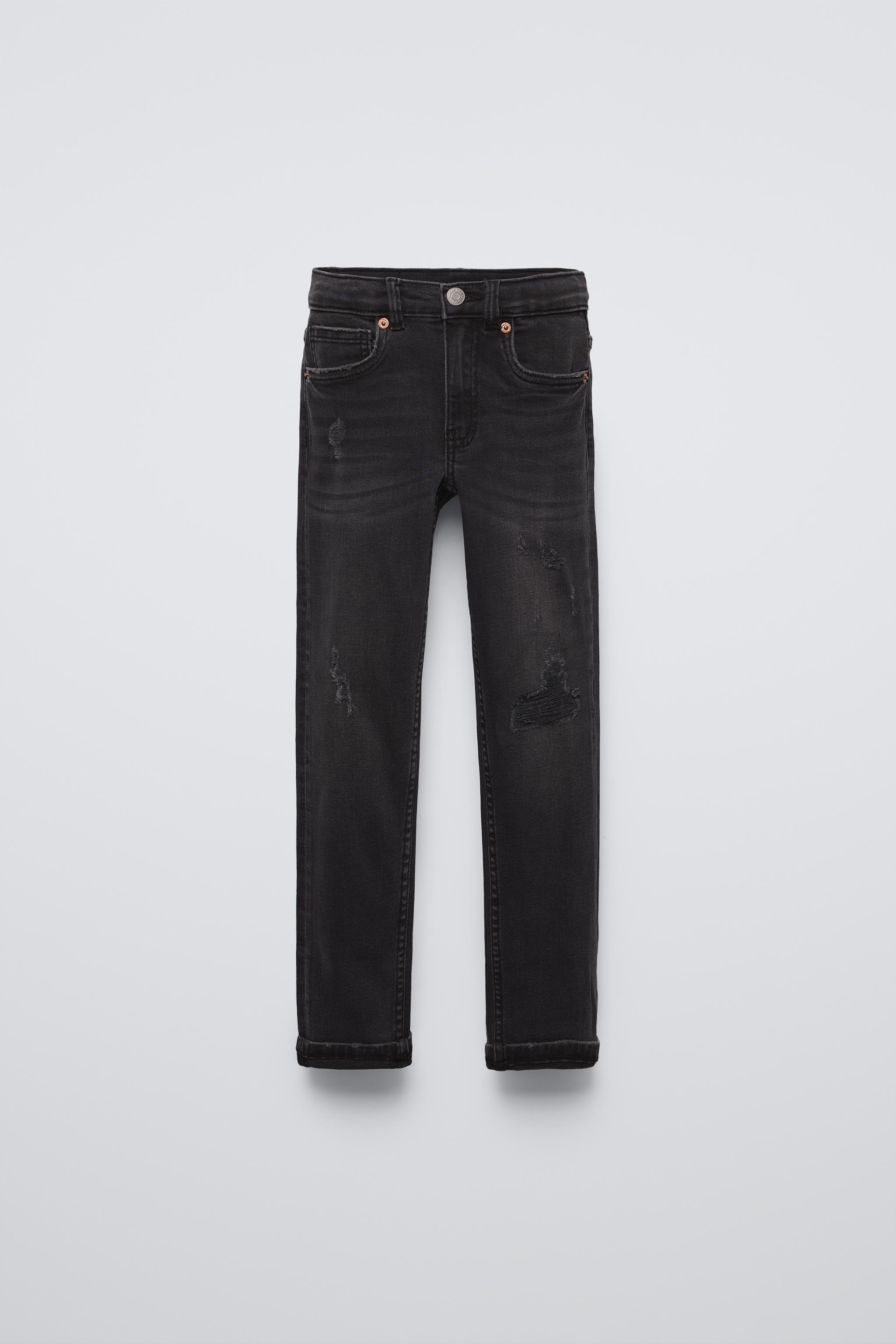 Zara Skinny Jeans Rotos En Negro 8 Anos 128 Cm Ninos