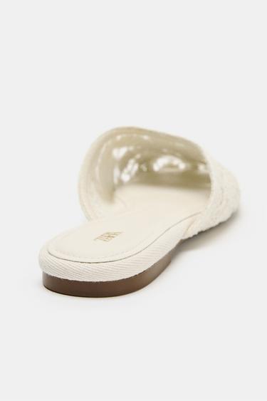 MULES BRODÉES OUVERTES À L'ARRIÈRE - Écru de Zara - Image 5