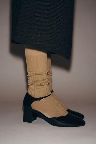 FAUX-PATENT MARY JANE SHOES - Black by Zara