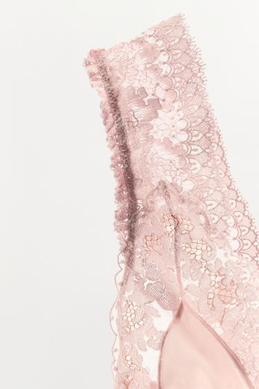 SOUTIEN-GORGE TRIANGLE AVEC DENTELLE - Rose pastel de Zara - Image 6