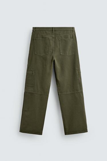 WASHED RELAXED FIT CARGO TROUSERS - Khaki by Zara - Image 7