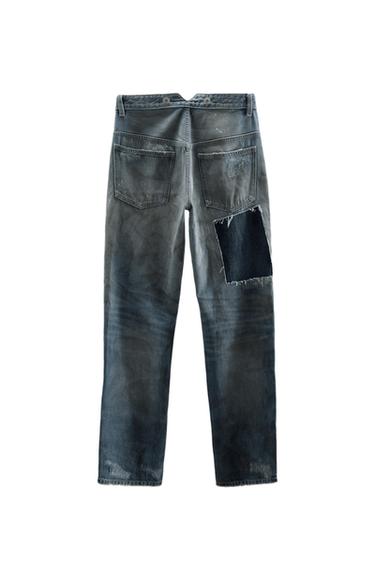 JEANS TRF TIRO BAJO PARCHES ROTOS - Azul de Zara