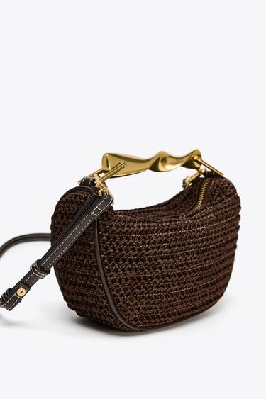 MINI BOLSO ASA METÁLICA - Chocolate de Zara