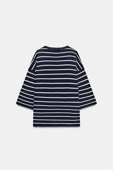 TOP EN MAILLE À MANCHES 3/4 - Rayures de Zara - Image 5