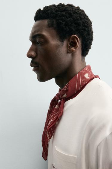 HEART PRINT BANDANA - Red by Zara - Image 2