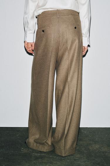 LIMITED EDITION WOOL BLEND TROUSERS - Light khaki by Zara - Image 2