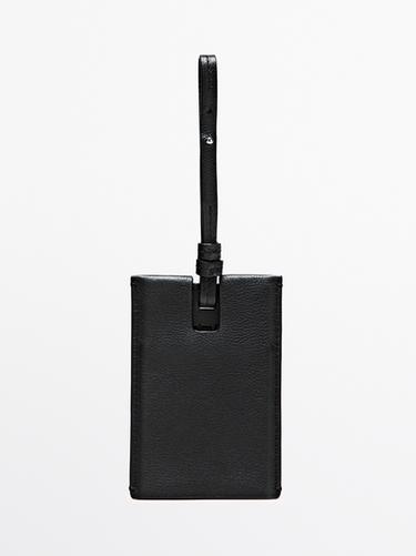 Zara Nappa leather travel tag - Black