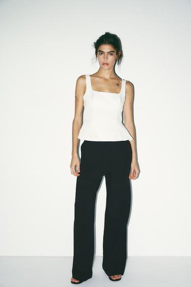 TOP COM LAÇO NAS COSTAS - Branco da Zara - Imagem 0