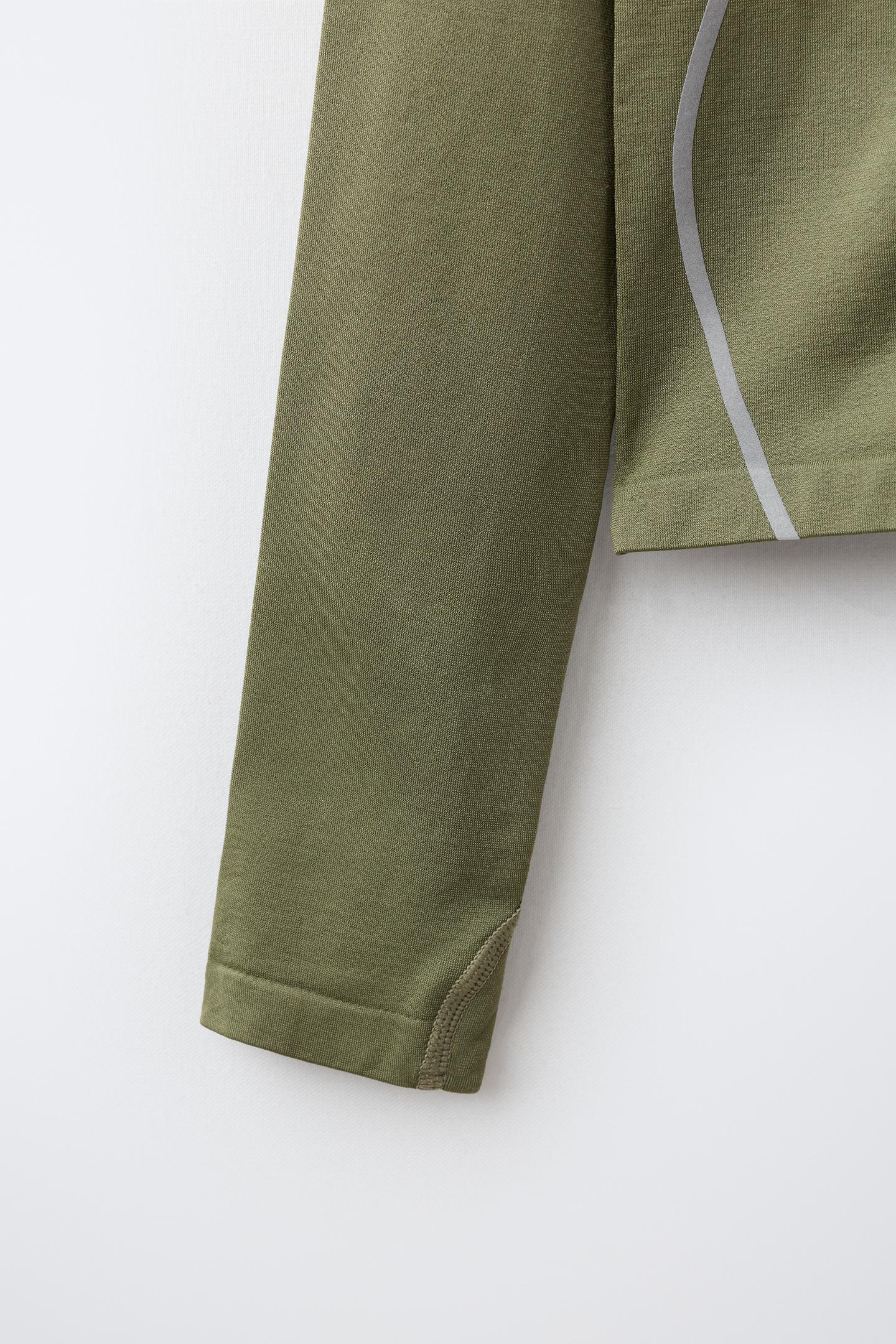 Детская толстовка Zara Seamless Sporty Zip, цвет: Хаки — фото 5