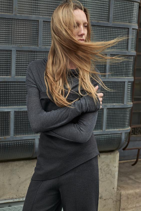 DRAPED LYOCELL T-SHIRT