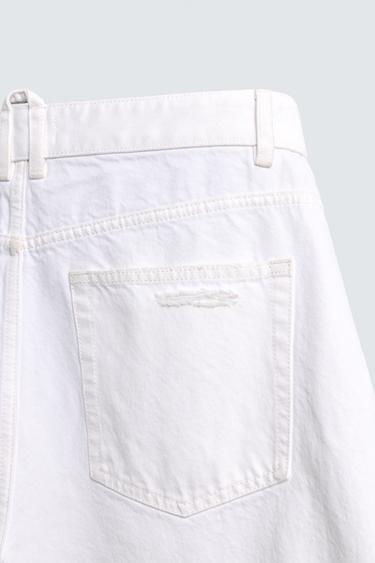 SHORT EN JEAN RELAXED DÉCHIRÉ - Blanc de Zara - Image 9