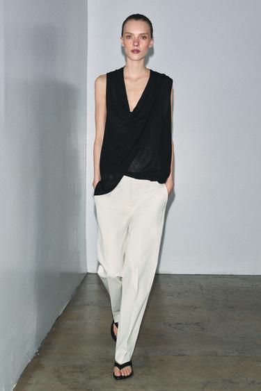 بنطلون تشينو بقصة مستقيمة ZW COLLECTION - خَام by Zara