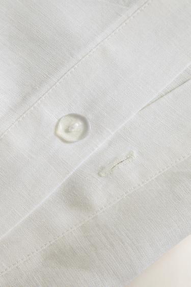 HEMSTITCHED LINEN DUVET COVER - White by Zara - Image 3