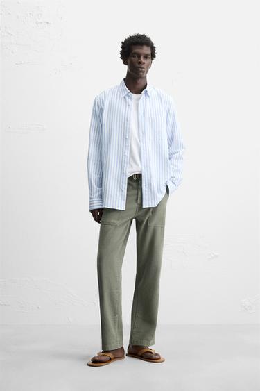 COTTON - LINEN SHIRT - striped by Zara