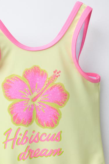2-6 YEARS / HIBISCUS FLOWER SWIMSUIT - Fuchsia by Zara - Image 2