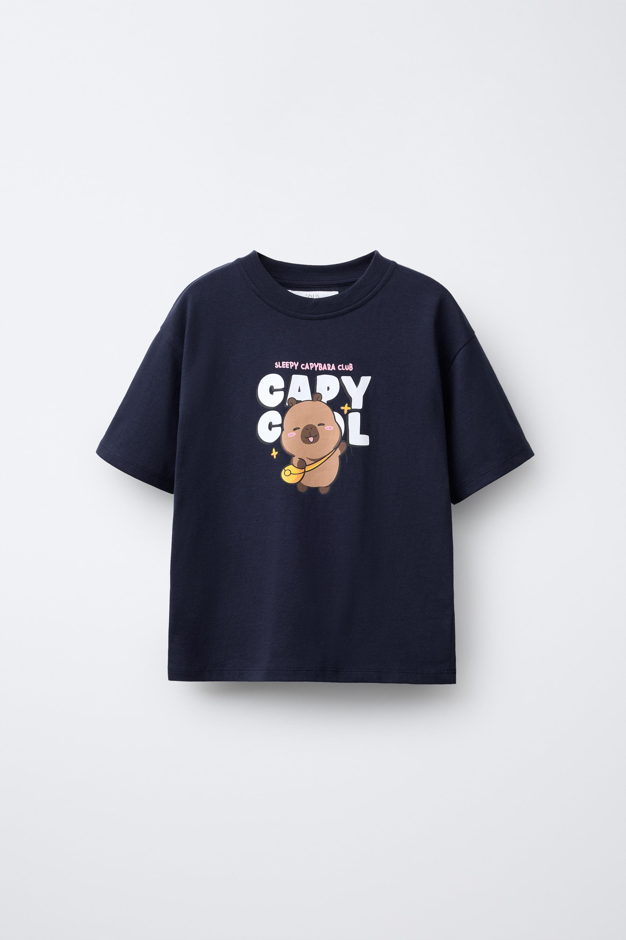 カピバラ CAPYFUN © Tシャツ - ネイビーブルー | ZARA Japan / 日本