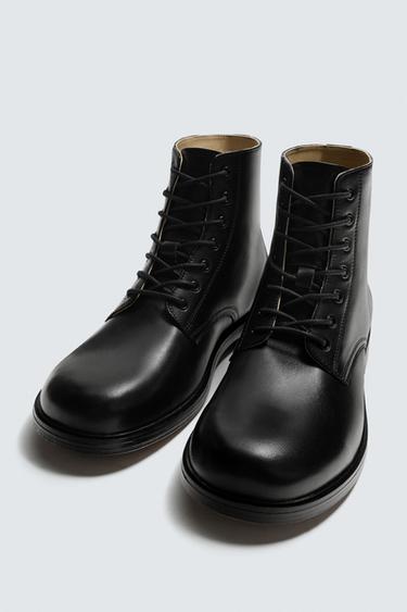 LIMITED EDITION LEATHER LACE-UP BOOTS - Black by Zara - Image 4